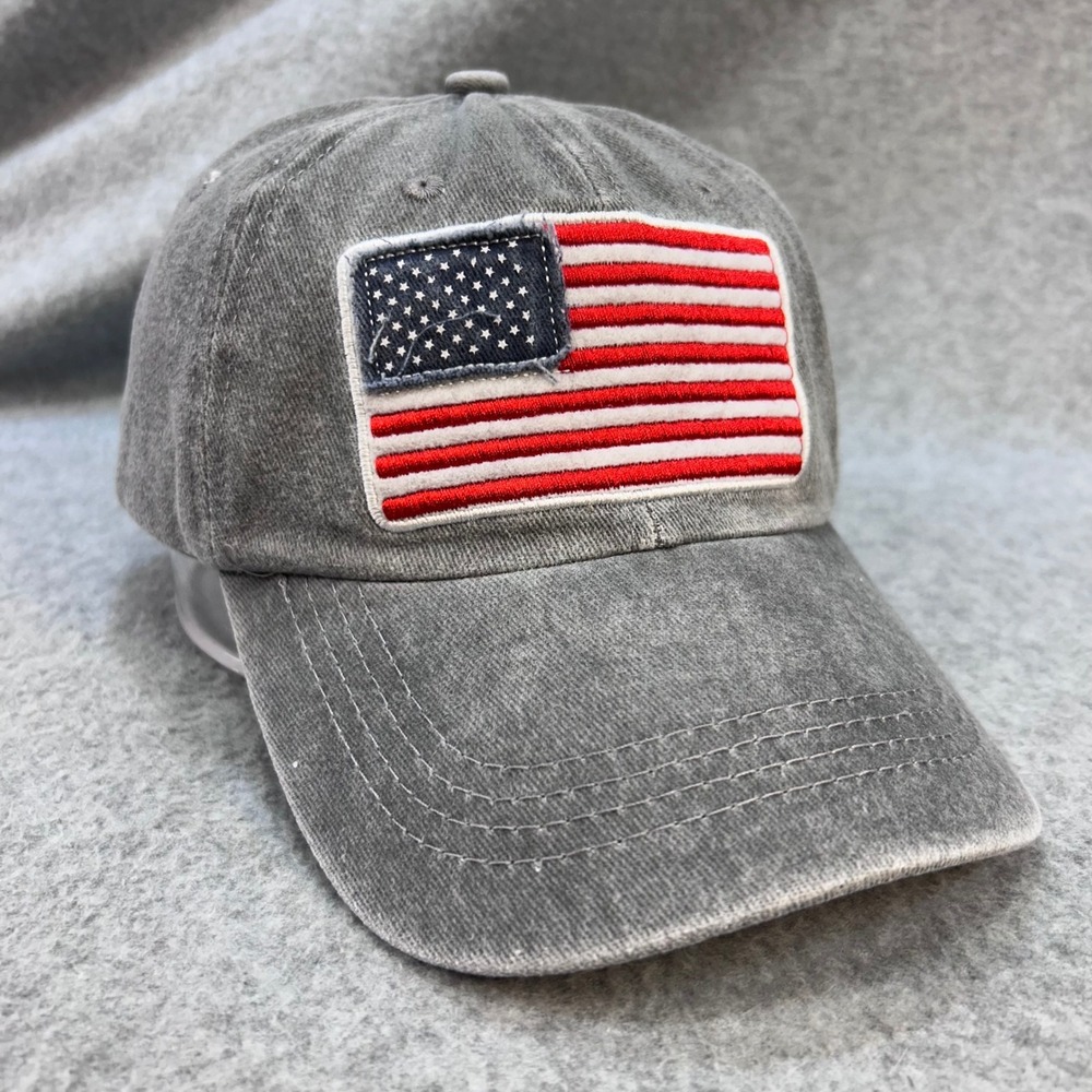 American Flag Patch Unisex Gray Unbranded Baseball Cap USA America OSFM